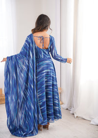 NG Creation Womens Beautiful Flower Printed Gown with Dupatta