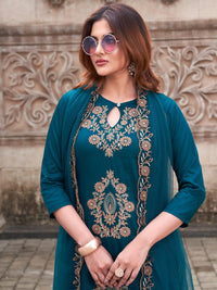 Women's Festive Wear Printed Straight Suit Set with Dupatta