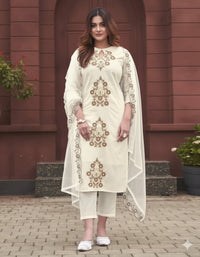 Women's Festive Wear Printed Straight Suit Set with Dupatta