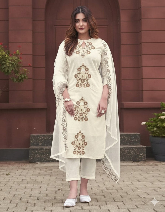 Women's Festive Wear Printed Straight Suit Set with Dupatta