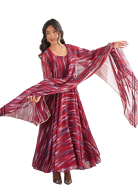 Women's  Floral Printed Georgette Anarkali Gown with Dupatta