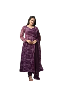NG Womens Beautiful Flower Printed Party Wear Gown with Dupatta