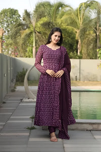 NG Womens Beautiful Flower Printed Party Wear Gown with Dupatta