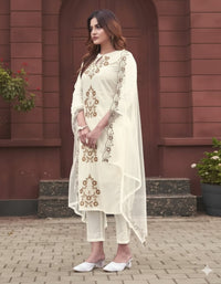 Women's Festive Wear Printed Straight Suit Set with Dupatta