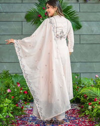 Women's Ethnic Flared Kurta set with Dupatta