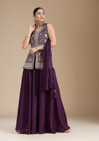 Womens beautiful Ethnic Embroidered Georgette Sharara Set