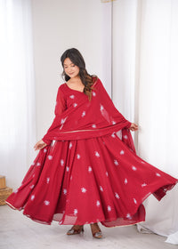 WOMENS BEAUTIFUL PRINTED FLOWER GOWN WITH DUPATTA