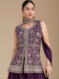Womens beautiful Ethnic Embroidered Georgette Sharara Set