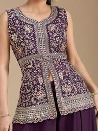Womens beautiful Ethnic Embroidered Georgette Sharara Set