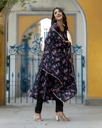 NG CREATION WOMENS PRINTED GOWN WITH DUPATTA