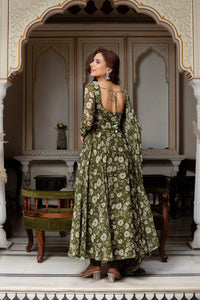 Womens Beautiful Flower Printed Party Wear Gown with Dupatta