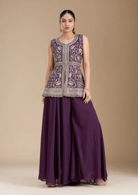 Womens beautiful Ethnic Embroidered Georgette Sharara Set