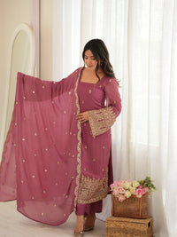 Heavy Work Georgette Kurti Pant with Dupatta 3-Piece Set for Women