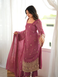 Heavy Work Georgette Kurti Pant with Dupatta 3-Piece Set for Women