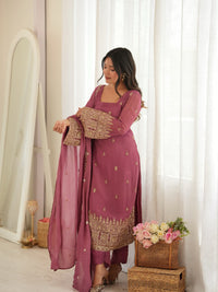 Heavy Work Georgette Kurti Pant with Dupatta 3-Piece Set for Women
