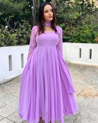 NG Creation Women Georgette Gown with Dupatta Set
